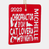 Chiropractor houdt van katten CUSTOM Keramisch Ornament (Rechts)