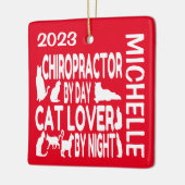 Chiropractor houdt van katten CUSTOM Keramisch Ornament (Links)
