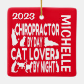 Chiropractor houdt van katten CUSTOM Keramisch Ornament (Achterkant)
