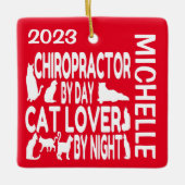 Chiropractor houdt van katten CUSTOM Keramisch Ornament (Voorkant)
