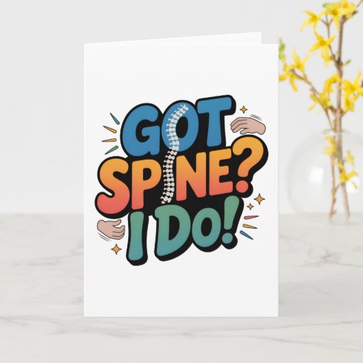 Chiropractor Humor Spine Health Quote Kaart (Gele Bloem)