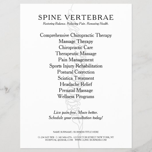 Chiropractor Licensed Doctor Flyer (Achterkant)
