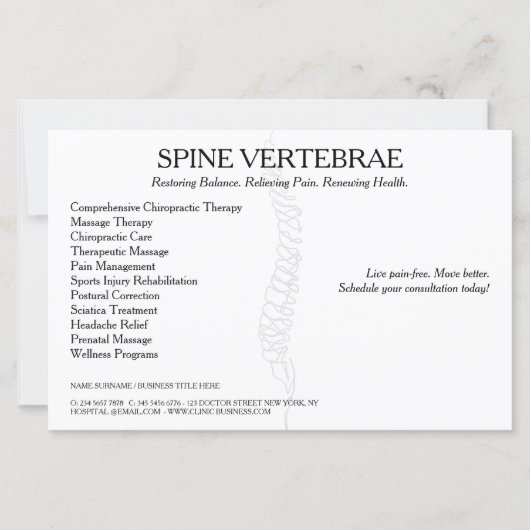 Chiropractor Licentie Massage Therapeut brochure (Voorkant)