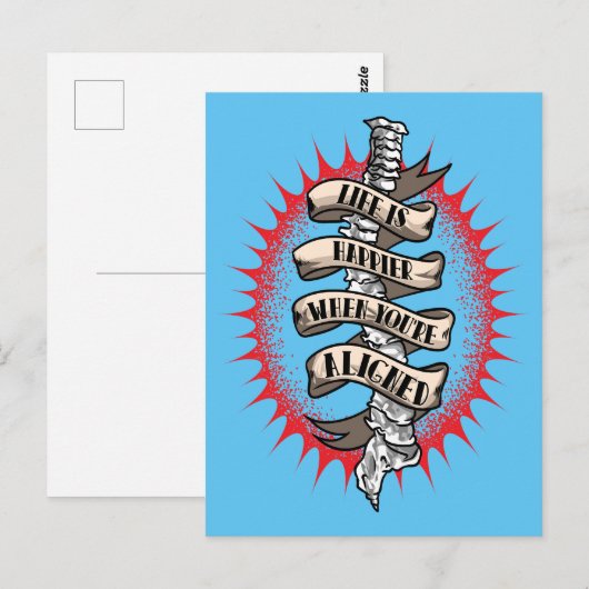 Chiropractor Life is gelukkiger als je op één lijn Briefkaart (Voorkant / Achterkant)