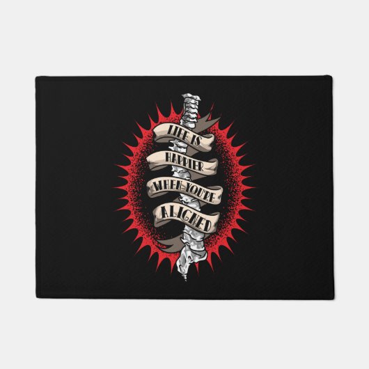 Chiropractor Life is gelukkiger als je op één lijn Deurmat (Voorkant)