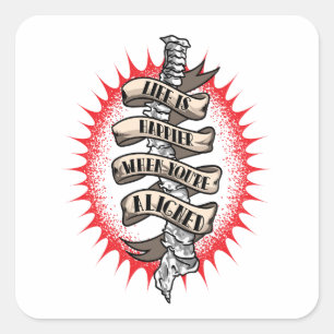 Chiropractor Life is gelukkiger als je op één lijn Vierkante Sticker