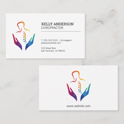 Chiropractor Logo | Holistische gezondheidszorg Visitekaartje (Voorkant / Achterkant)
