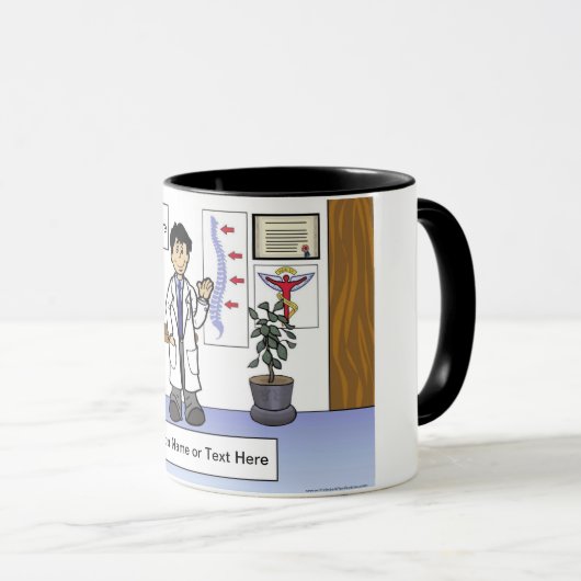 Chiropractor - Mannelijke Cartoon door PrintedPerf Mok (Voorkant rechts)