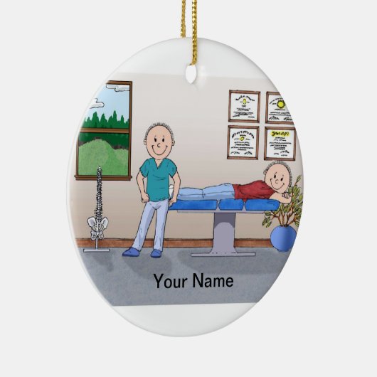 Chiropractor - Mannelijke Keramisch Ornament (Rechts)