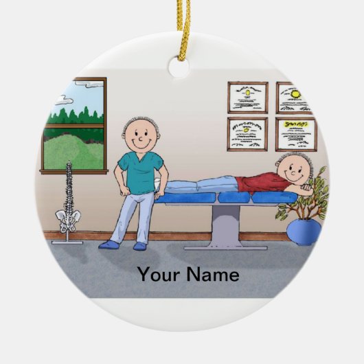 Chiropractor - Mannelijke Keramisch Ornament (Voorkant)