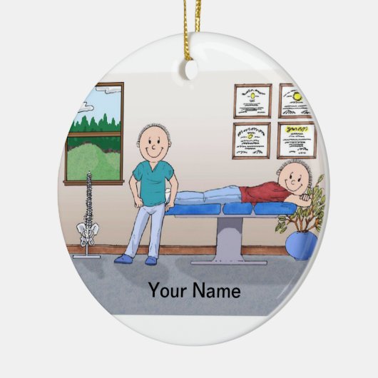 Chiropractor - Mannelijke Keramisch Ornament (Links)