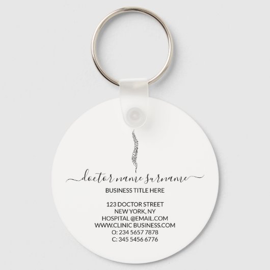 Chiropractor Massage Orthopedic Spine vertebrae Sleutelhanger (Achterkant)