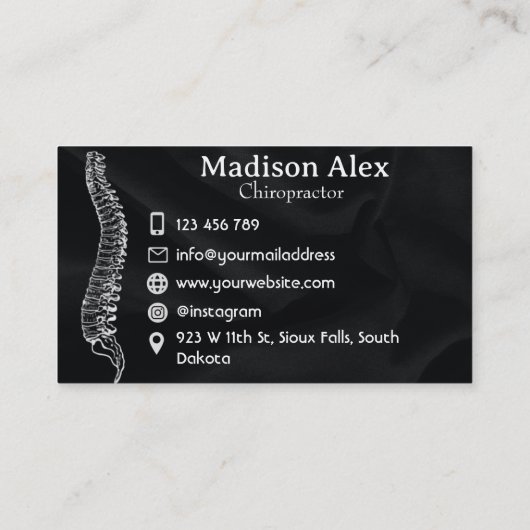 Chiropractor Massage Spa Therapist Visitekaartje (Achterkant)