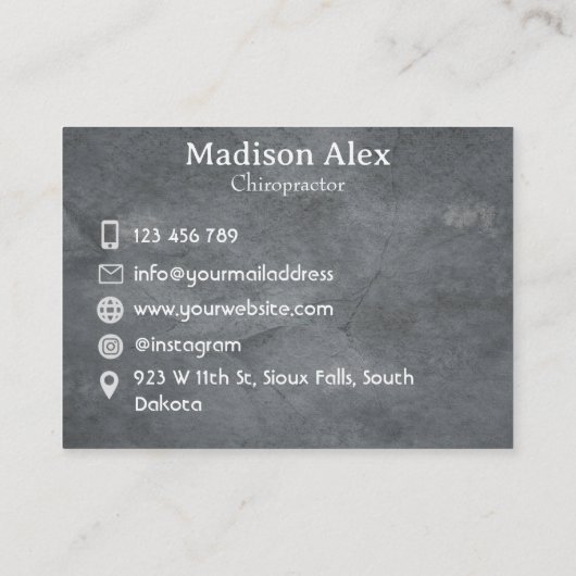 Chiropractor Massage Spa Therapist Visitekaartje (Achterkant)