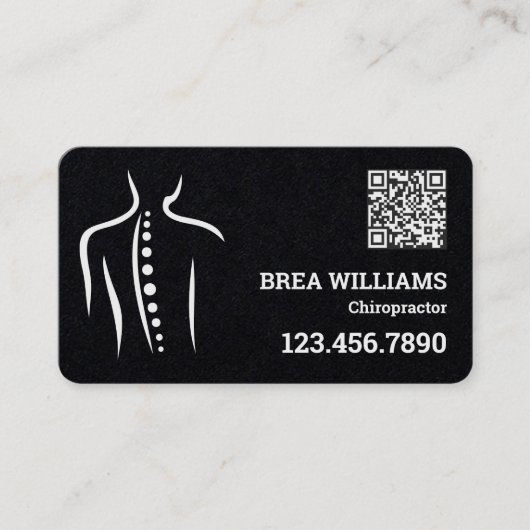 Chiropractor Massage Therapeut Aangepaste QR Visitekaartje (Voorkant)