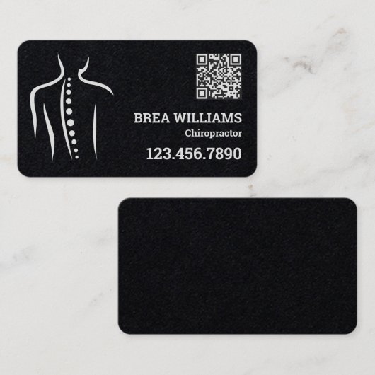 Chiropractor Massage Therapeut Aangepaste QR Visitekaartje (Voorkant / Achterkant)