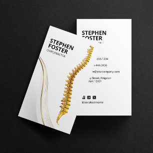 Chiropractor Massage Therapie Dokter Gouden Wervel Visitekaartje