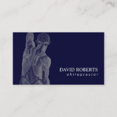 Chiropractor Massage Therapist Navy Visitekaartje (Voorkant)