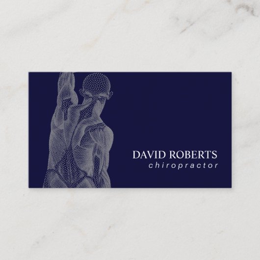Chiropractor Massage Therapist Navy Visitekaartje (Voorkant)