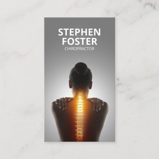 Chiropractor Massage Therapist Spine Adjust White Visitekaartje (Voorkant)