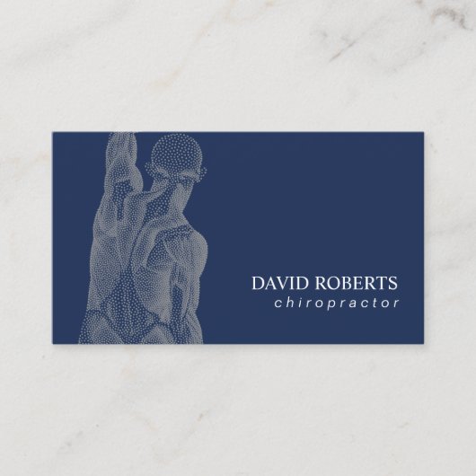 Chiropractor Massage Therapy Navy Visitekaartje (Voorkant)