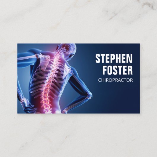 Chiropractor Massage Therapy Spine Adjust Blue Visitekaartje (Voorkant)