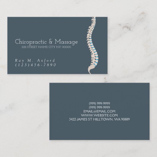 Chiropractor & Massage Visitekaartje (Voorkant / Achterkant)