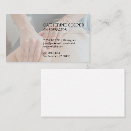 chiropractor | masseren visitekaartje (Voorkant / Achterkant)