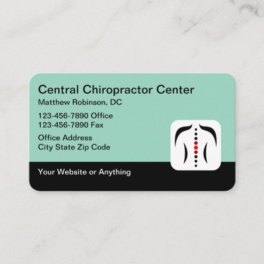 Chiropractor Medical Business Cards Spine Theme Visitekaartje (Voorkant)