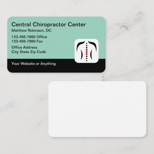 Chiropractor Medical Business Cards Spine Theme Visitekaartje (Voorkant / Achterkant)