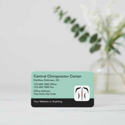 Chiropractor Medical Business Cards Spine Theme Visitekaartje (Staand voorkant)