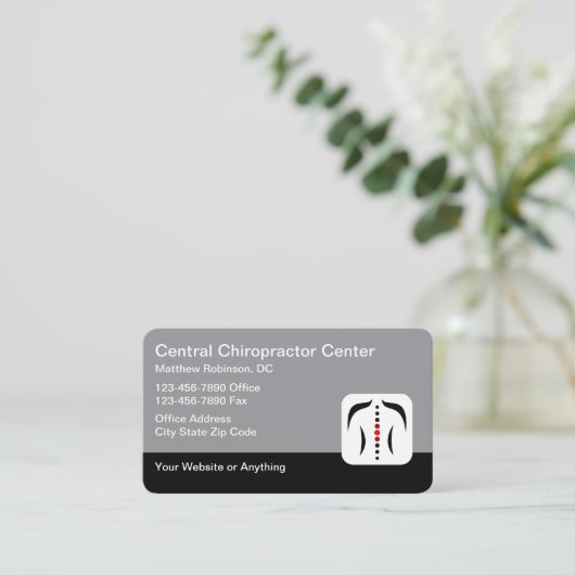 Chiropractor Medical Business Cards Spine Theme Visitekaartje (Staand voorkant)