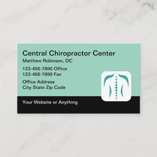 Chiropractor Medische Visitekaartjes Wervelkolom T (Voorkant)