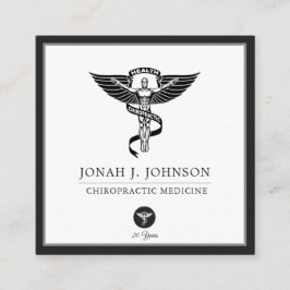 Chiropractor | Minimale grens voor zwart-wit en gr Vierkante Visitekaartje