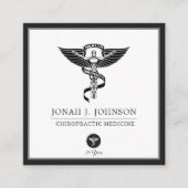 Chiropractor | Minimale grens voor zwart-wit en gr Vierkante Visitekaartje (Voorkant)
