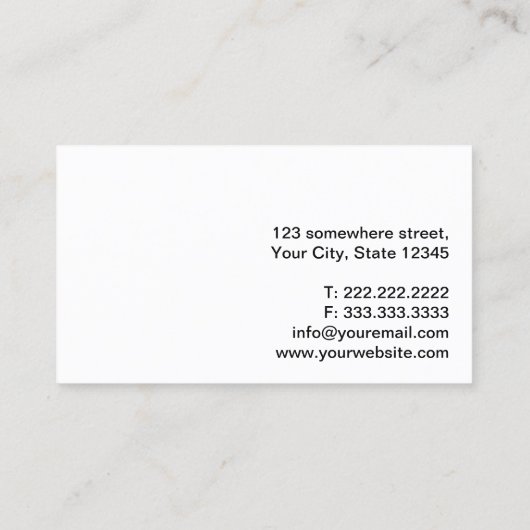 Chiropractor Minimalist Elegant Plain Visitekaartje (Achterkant)