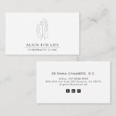 Chiropractor-minimalistisch Visitekaartje (Voorkant / Achterkant)