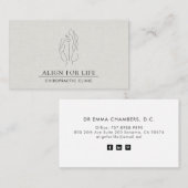 Chiropractor-minimalistisch Visitekaartje (Voorkant / Achterkant)