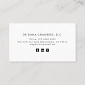 Chiropractor-minimalistisch Visitekaartje (Achterkant)