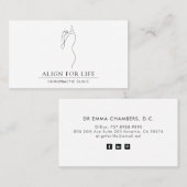 Chiropractor-minimalistisch Visitekaartje (Voorkant / Achterkant)