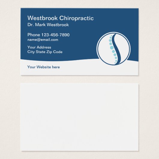 Chiropractor Modern Business Profile Cards Visitekaartje (Voorkant /achterkant)