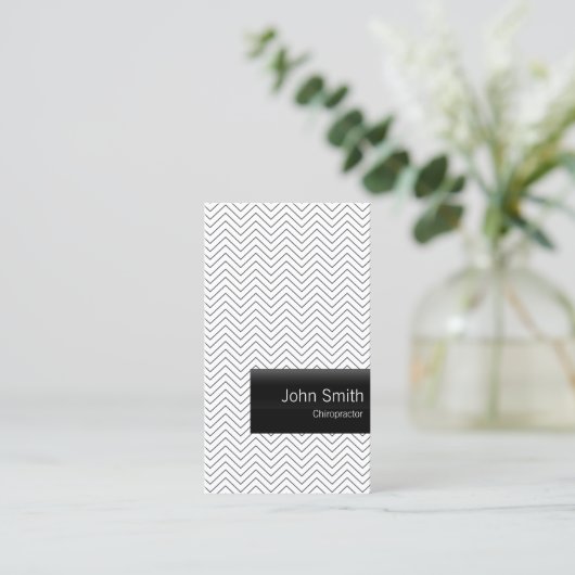 Chiropractor Modern Chevron Stripes Visitekaartje (Staand voorkant)