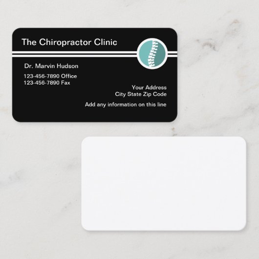 Chiropractor Modern Design Visitekaartje (Voorkant / Achterkant)