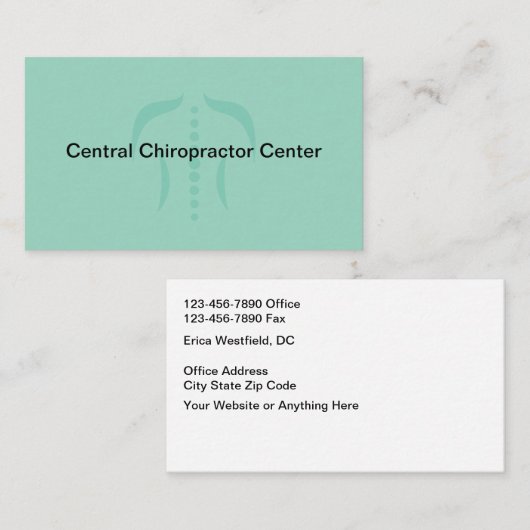 Chiropractor Modern Medical Business Cards Visitekaartje (Voorkant / Achterkant)