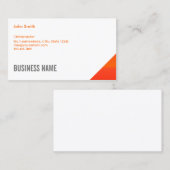 Chiropractor Modern Oranje Hoek Geometric Visitekaartje (Voorkant / Achterkant)