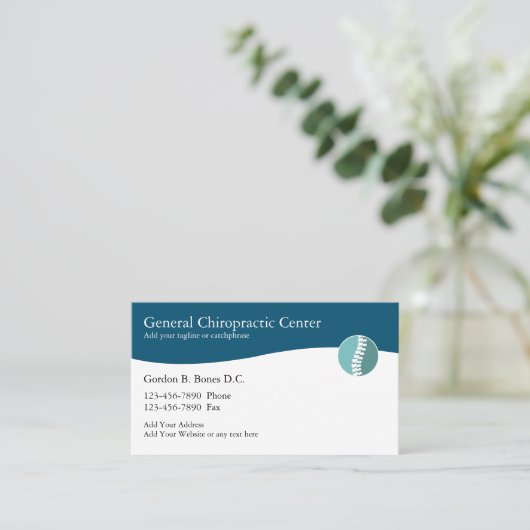 Chiropractor Modern Spinale Emblem Visitekaartjes (Staand voorkant)