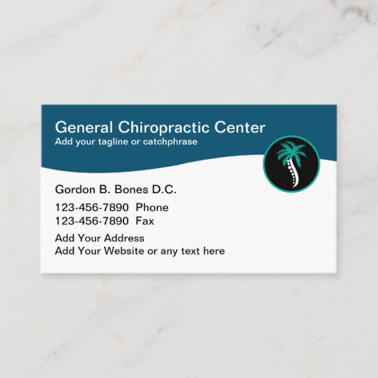 Chiropractor Modern Spinale Emblem Visitekaartjes (Voorkant)