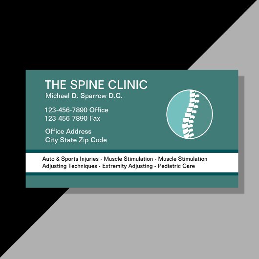 Chiropractor Modern Spine Symbol Visitekaartje