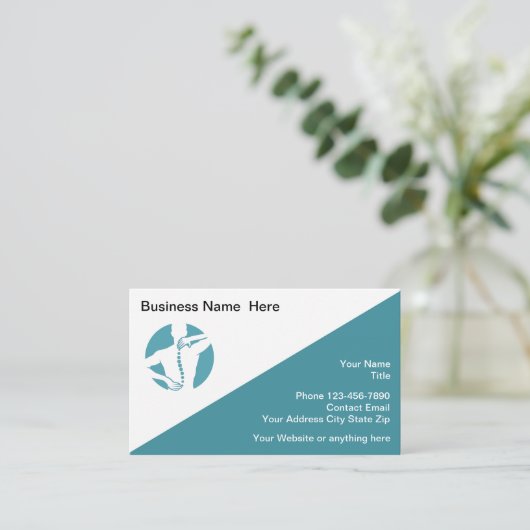 Chiropractor Moderne Logo Visitekaartjes (Staand voorkant)