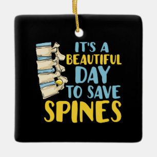 Chiropractor Mooie Dag om Ruggen te Redden Keramisch Ornament